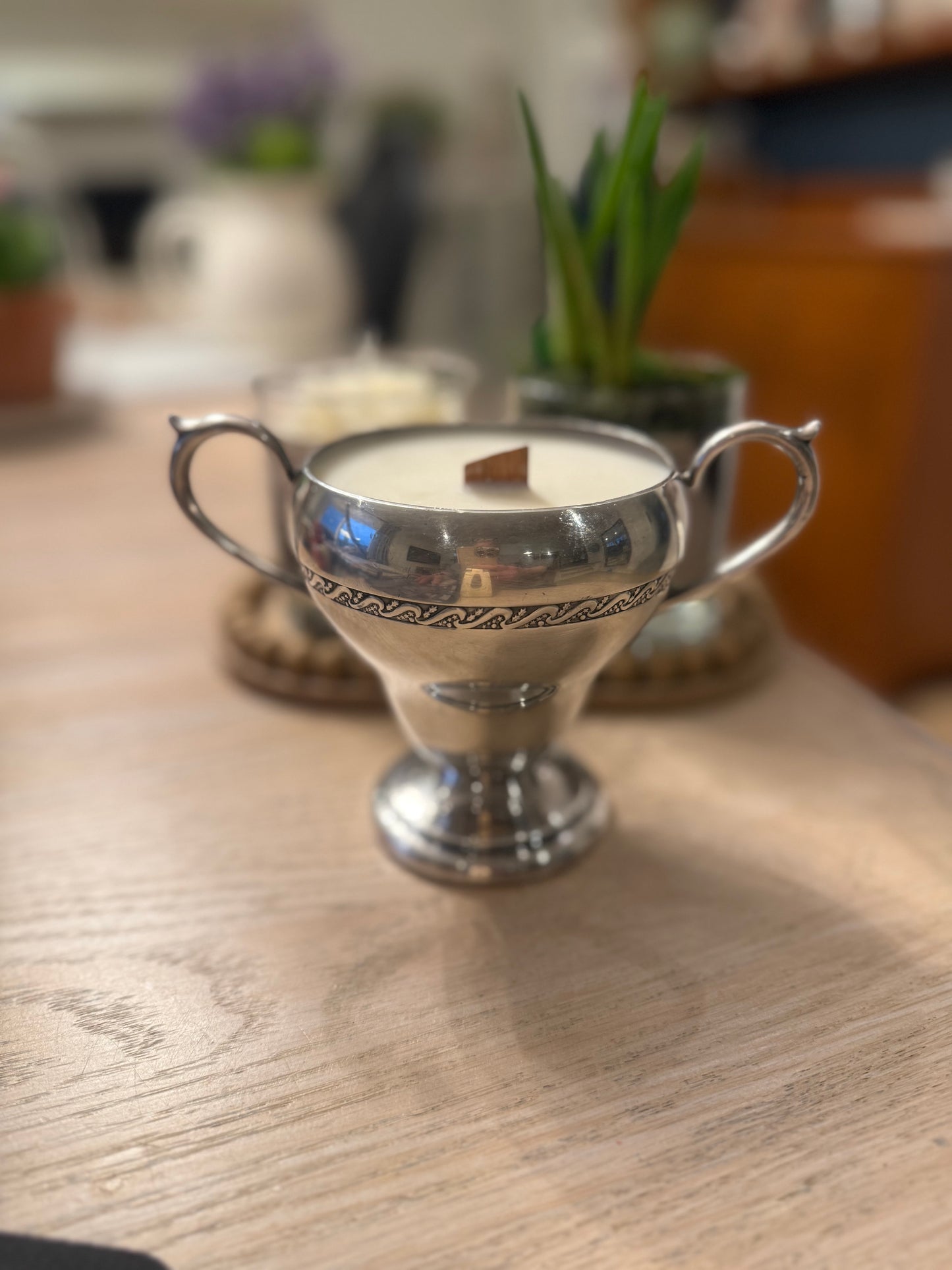 grand pedestal silver handled bowl