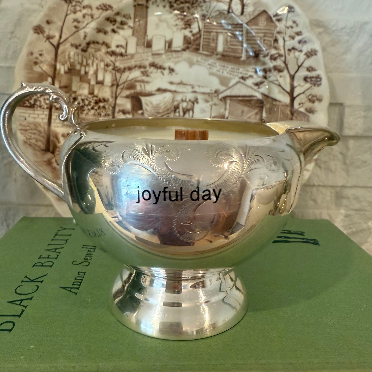 silver plate creamer candle