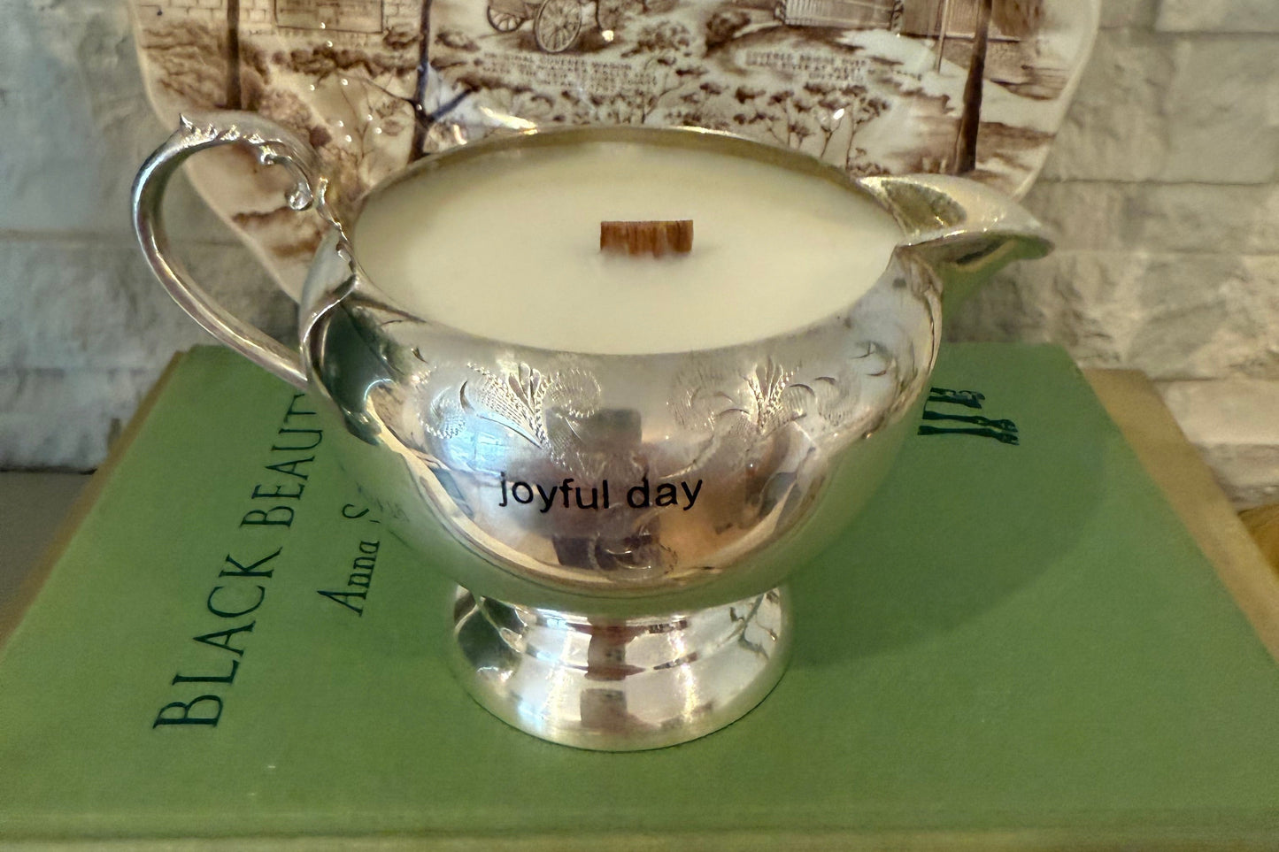 silver plate creamer candle
