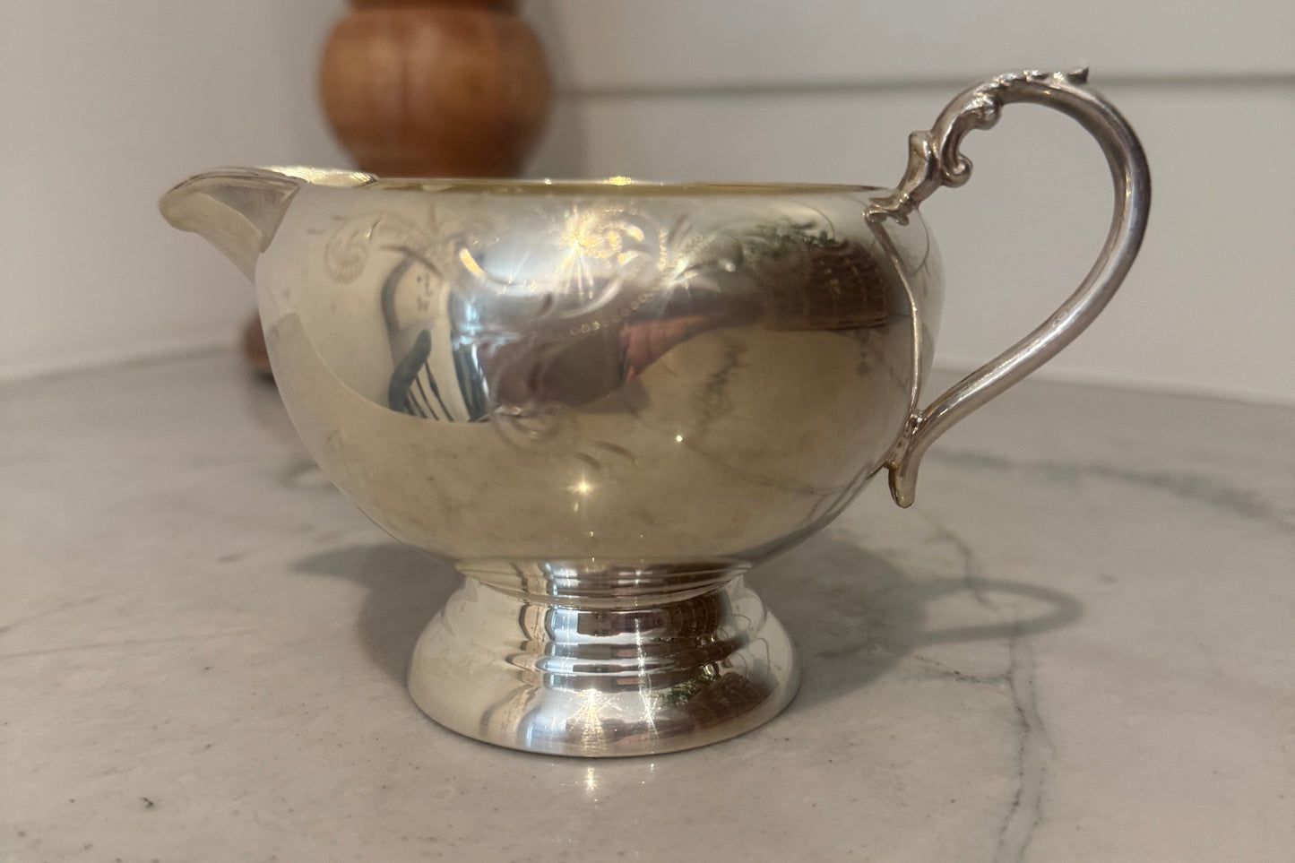 silver plate creamer candle
