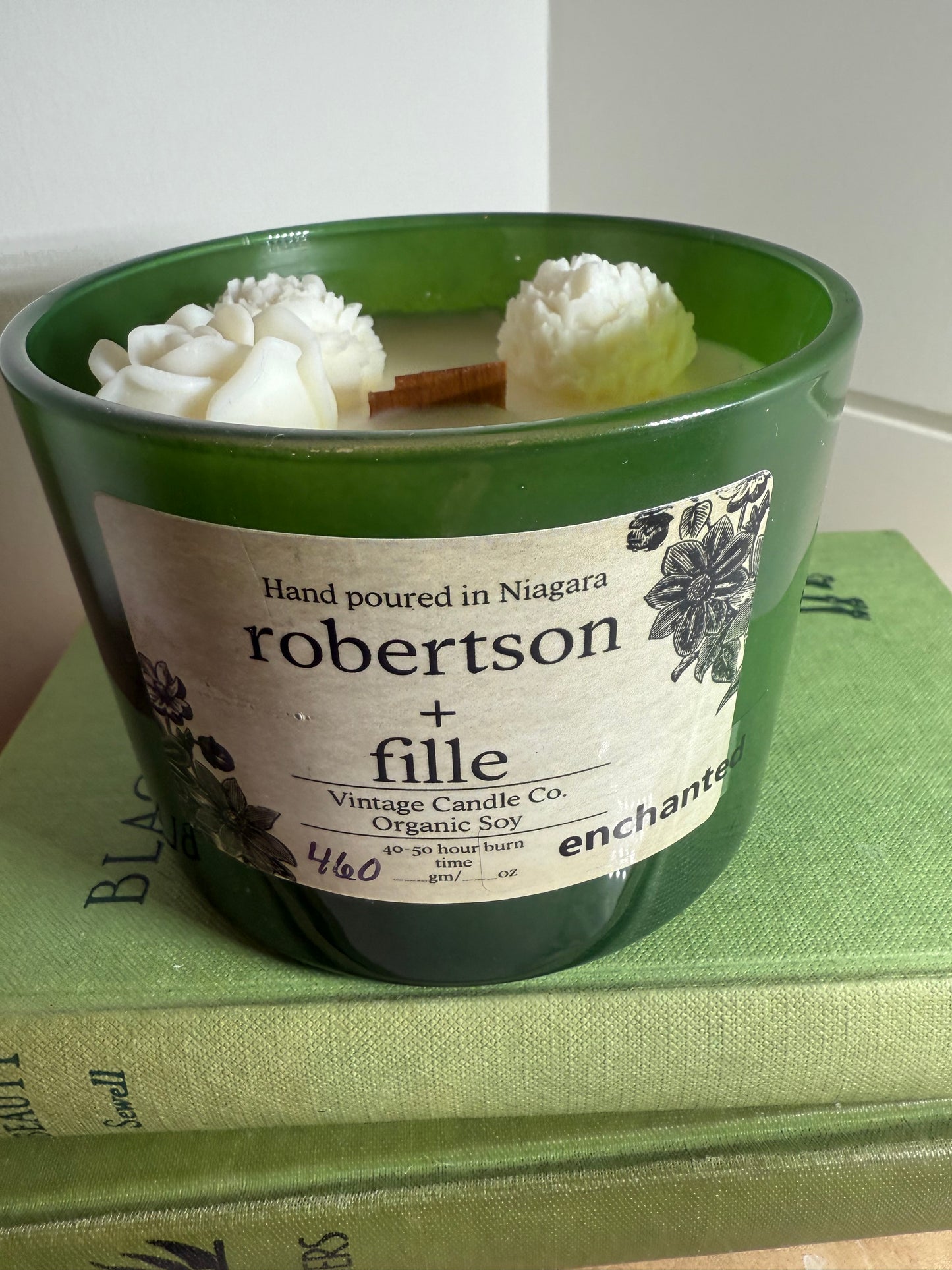 floral adorned luxe soy candle