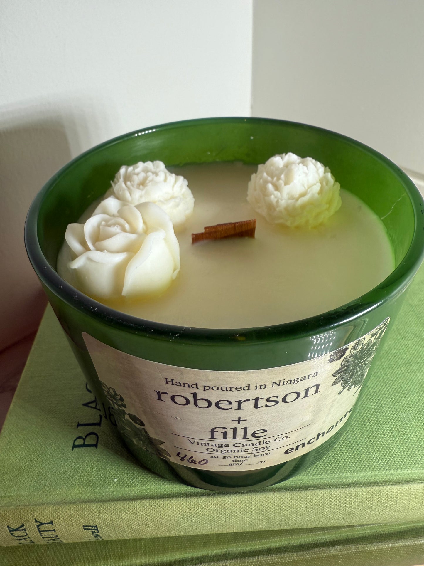 floral adorned luxe soy candle