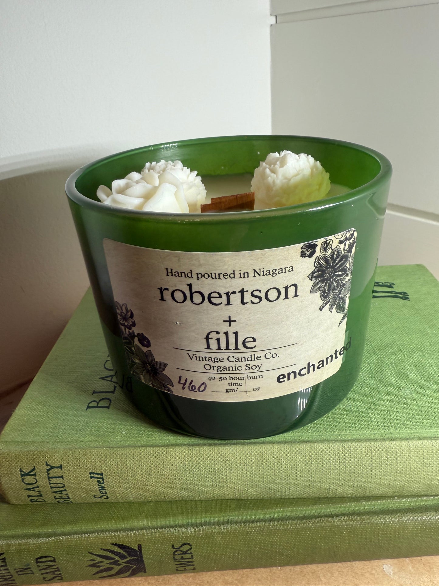 floral adorned luxe soy candle