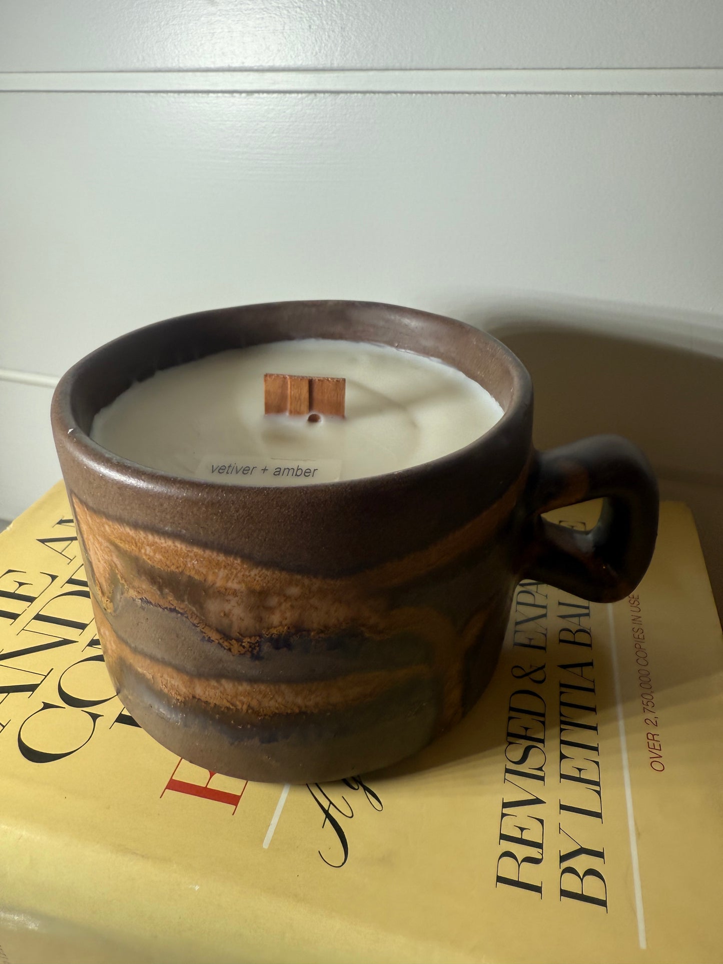 1970 hand tossed pottery soup mug