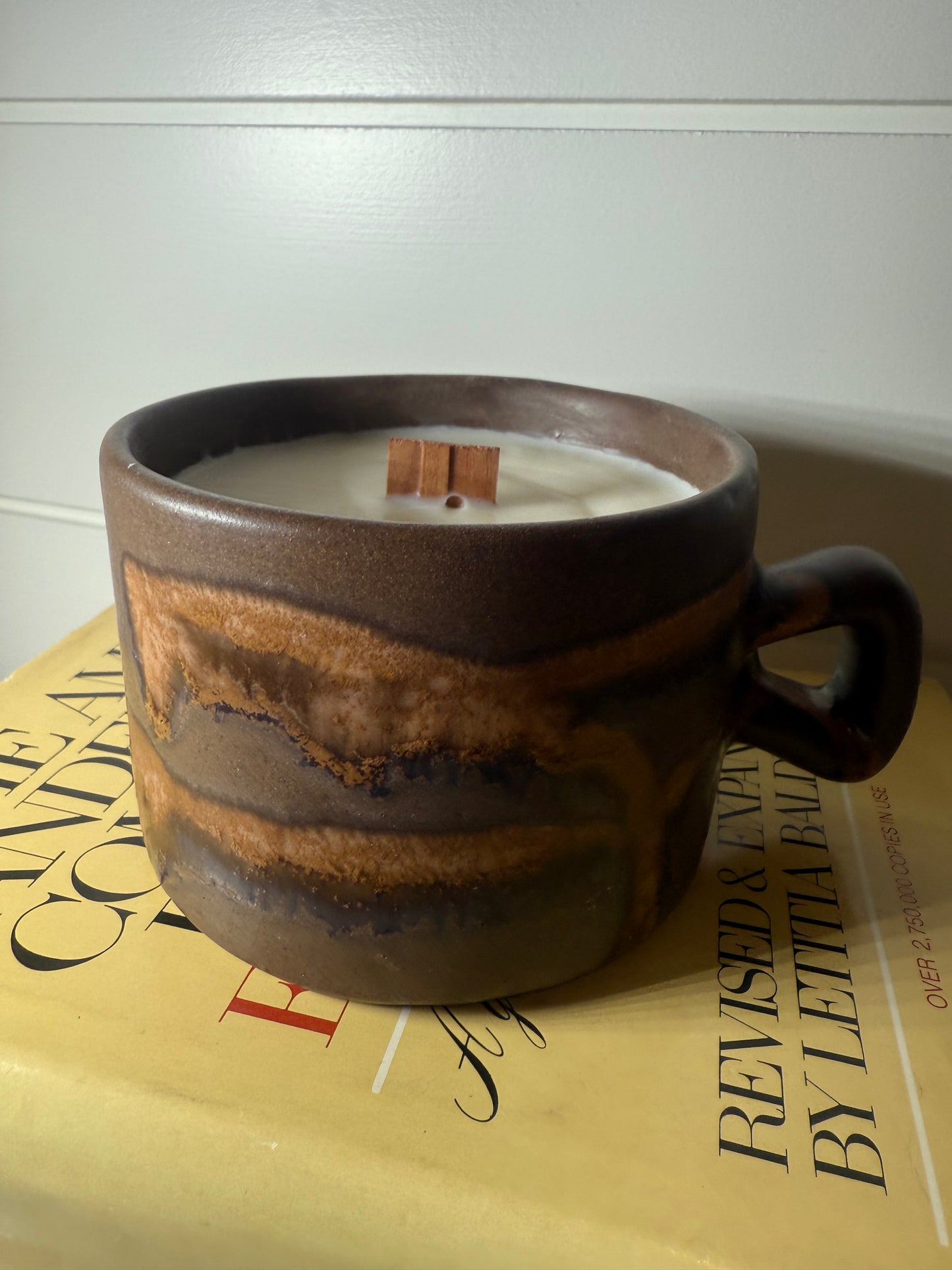 1970 hand tossed pottery soup mug