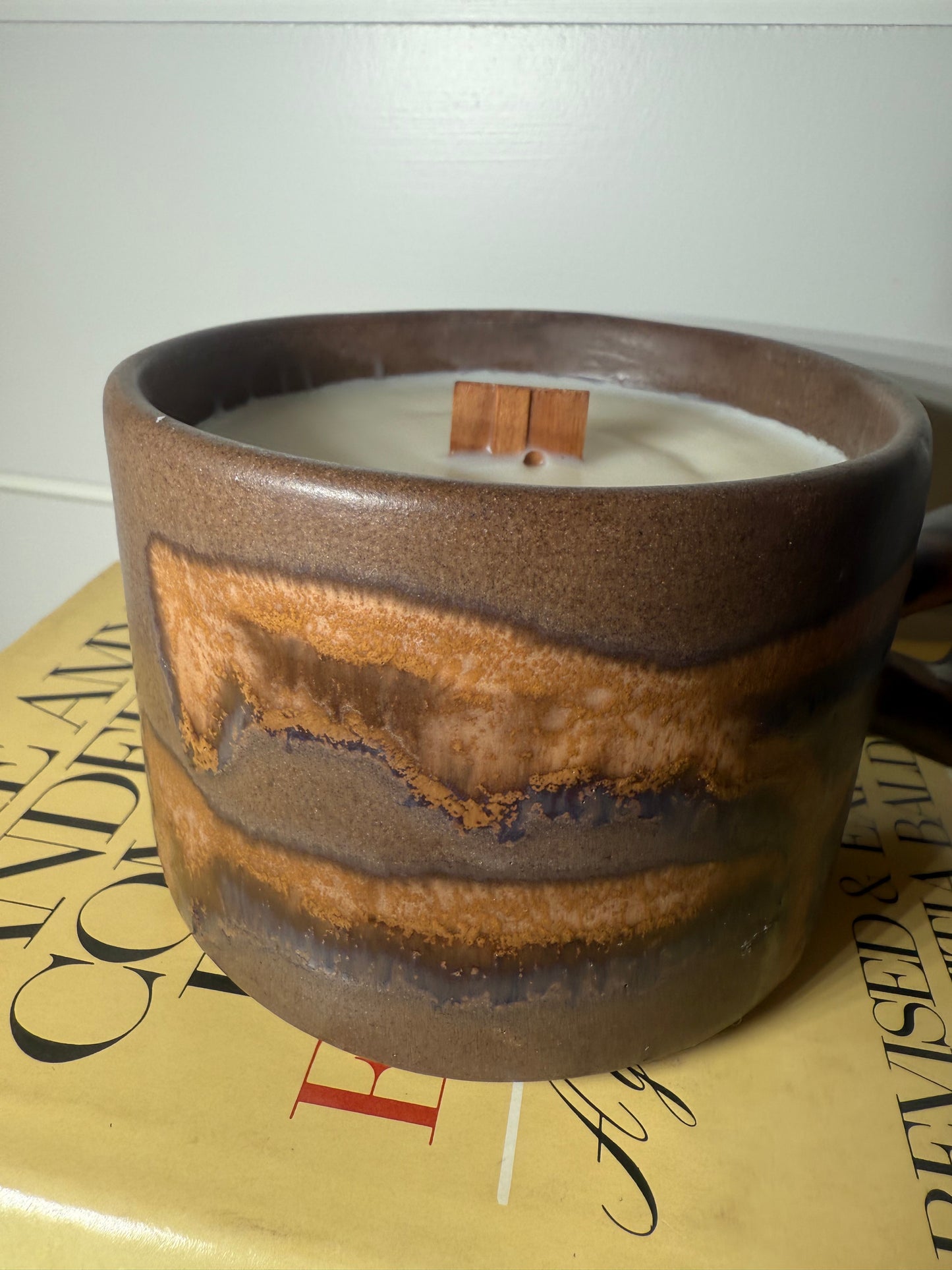 1970 hand tossed pottery soup mug
