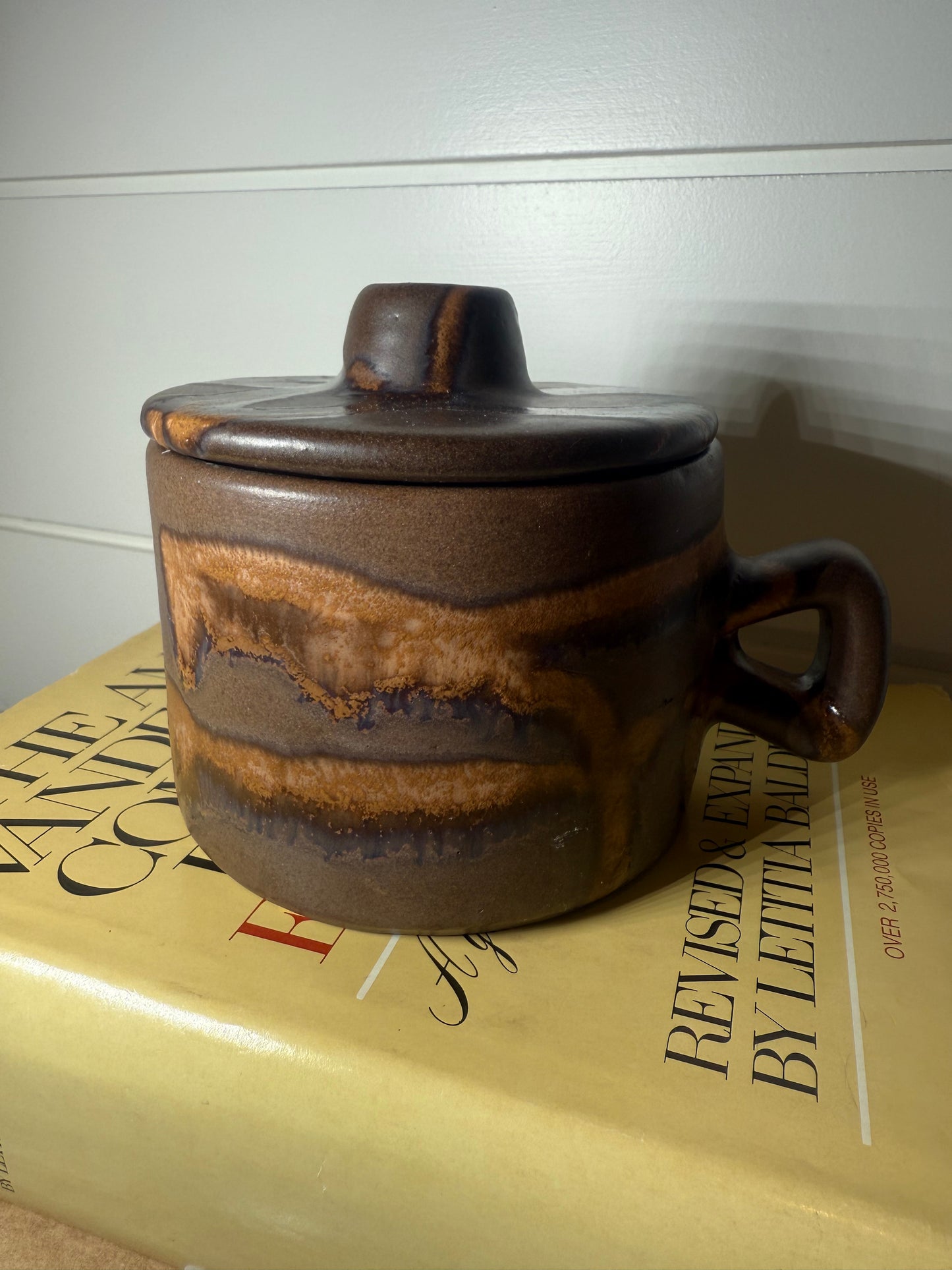 1970 hand tossed pottery soup mug