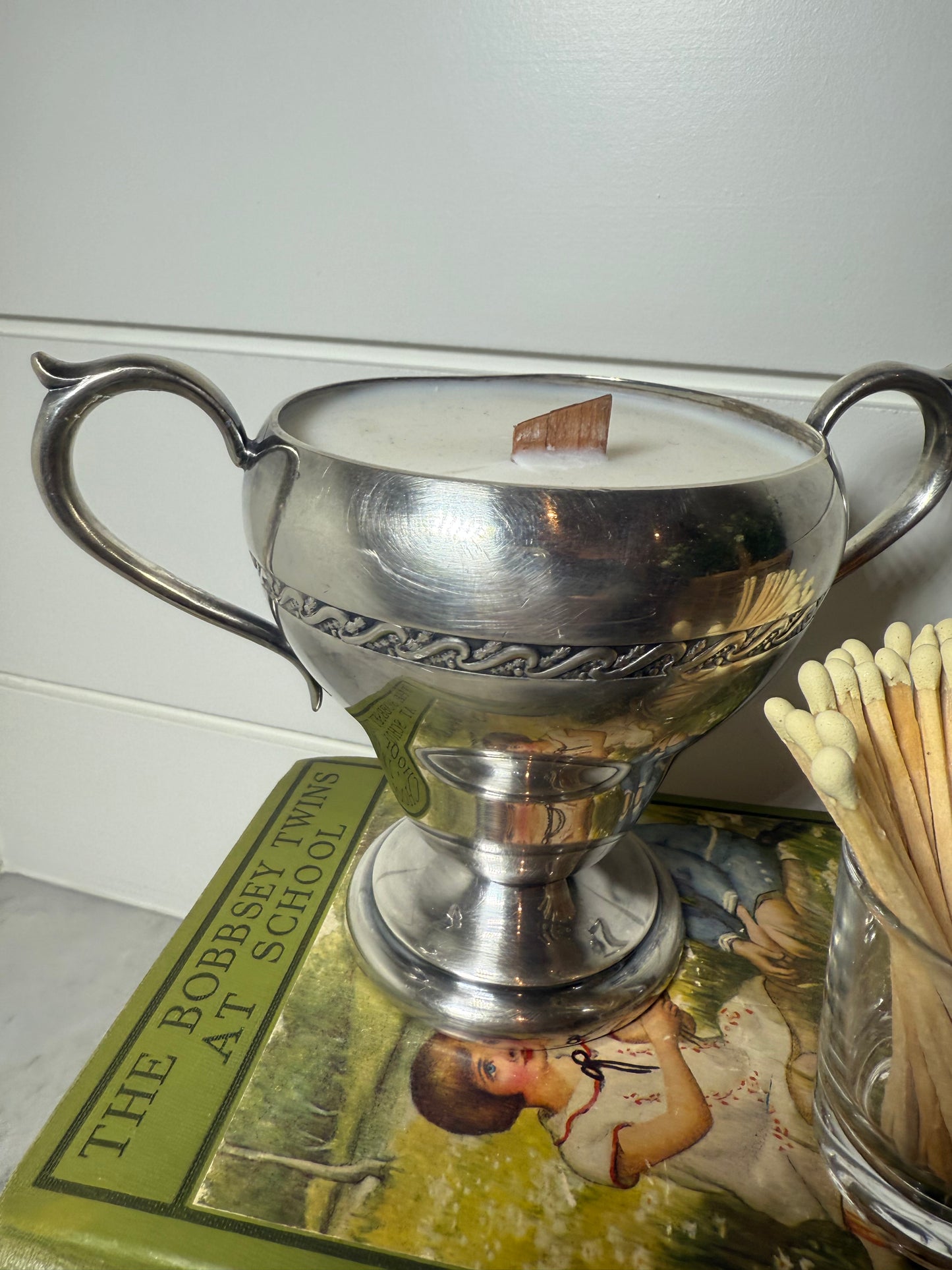 grand pedestal silver handled bowl