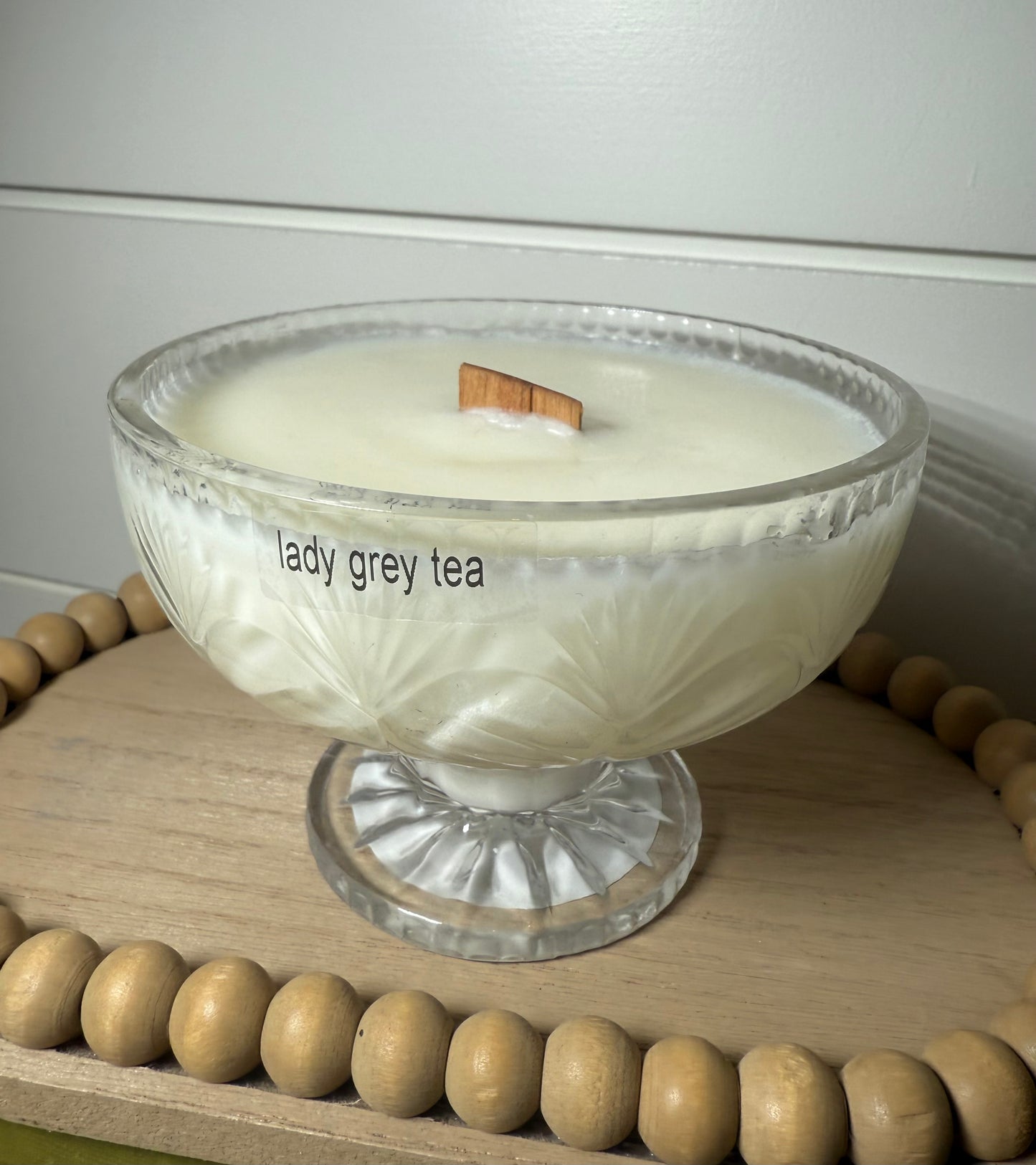 Lady Grey Tea vintage glass candle