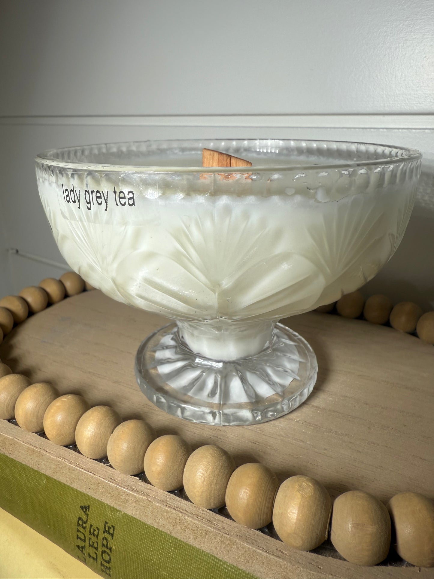 Lady Grey Tea vintage glass candle