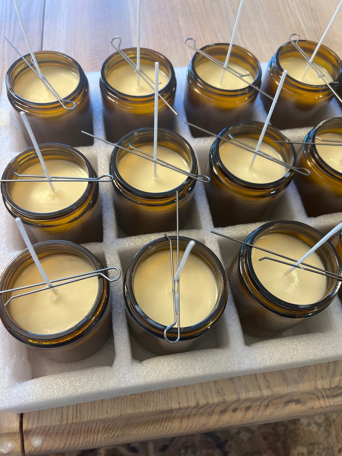 large amber glass jar with lid