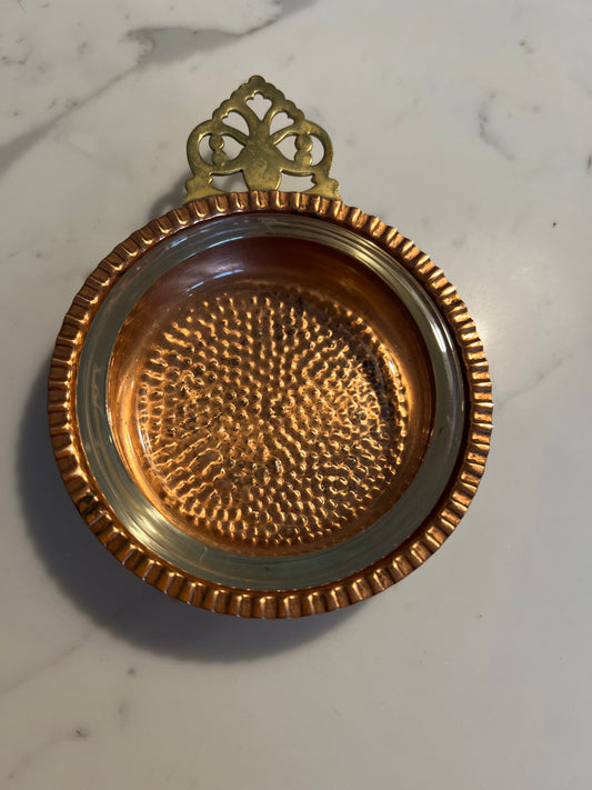 vintage copper/glass ashtray