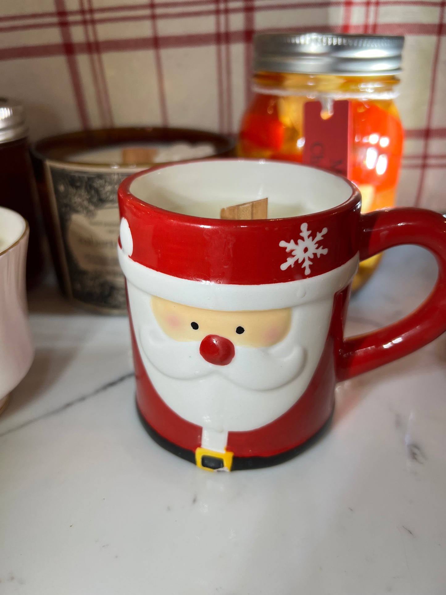 Festive Christmas candle mugs