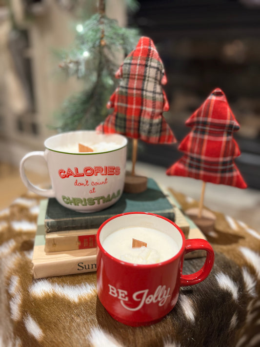 Festive Christmas candle mugs